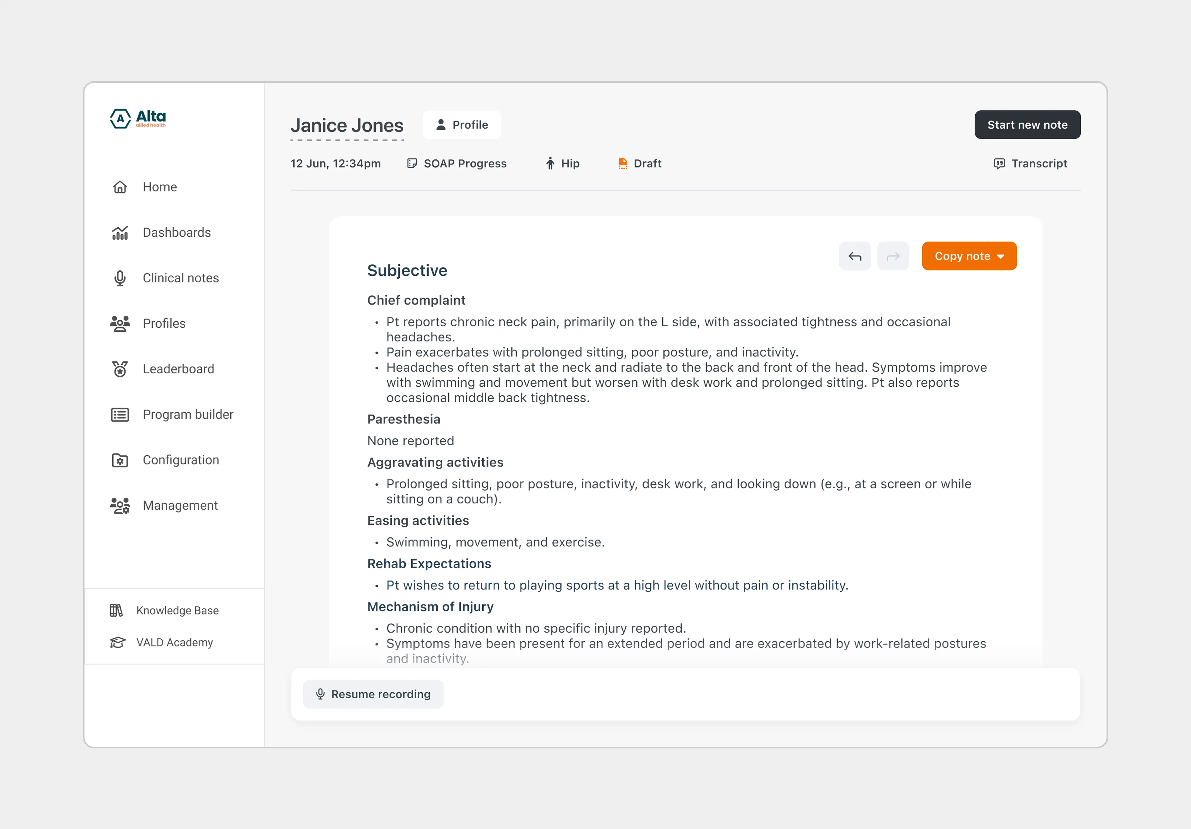 Note editor desktop UI
